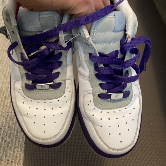 Nike AF-1 82 white and purple genuine leather women’s 7.5 ❤️ - Picture 2 of 11
